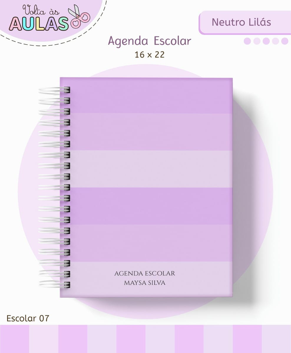 Kit Escolar Lilás Digital com Artes para Papelaria 1 Kit Escolar Lilás Digital com Artes para Papelaria
