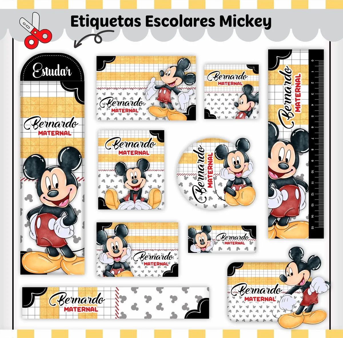 Kit Escolar Mickey Lindo - Arquivo Digital 2 Kit Escolar Mickey Lindo - Arquivo Digital