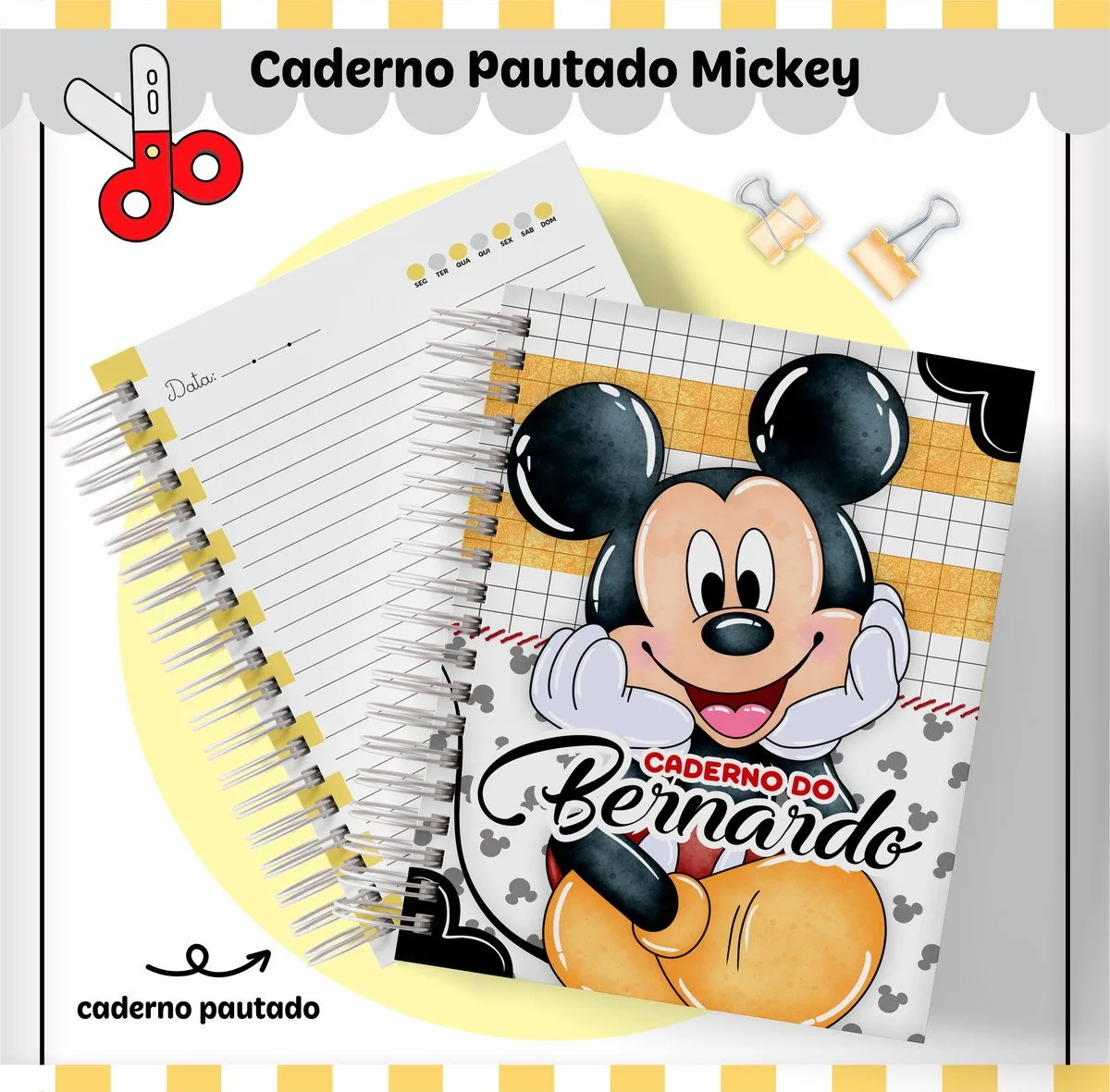 Kit Escolar Mickey Lindo - Arquivo Digital 3 Kit Escolar Mickey Lindo - Arquivo Digital