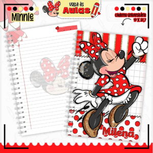 Combo Escolar Minnie Vermelha Arquivo Encadernacao