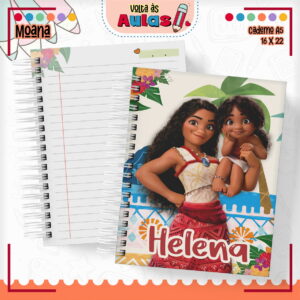 Combo Escolar Moana Arquivo Encadernacao