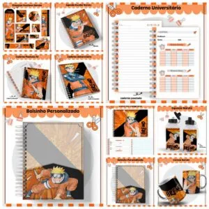 Kit Escolar Naruto - Arquivo Digital 18 Kit Escolar Naruto - Arquivo Digital