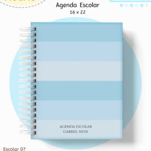 Kit Escolar Digital Azul para Personalizar Papelaria 10 kit escolar neutro azul arquivo digital