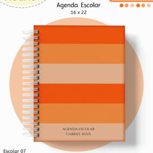 Kit Escolar Digital Laranja com 14 Artes para Papelaria 15 kit escolar neutro laranja arquivo digital