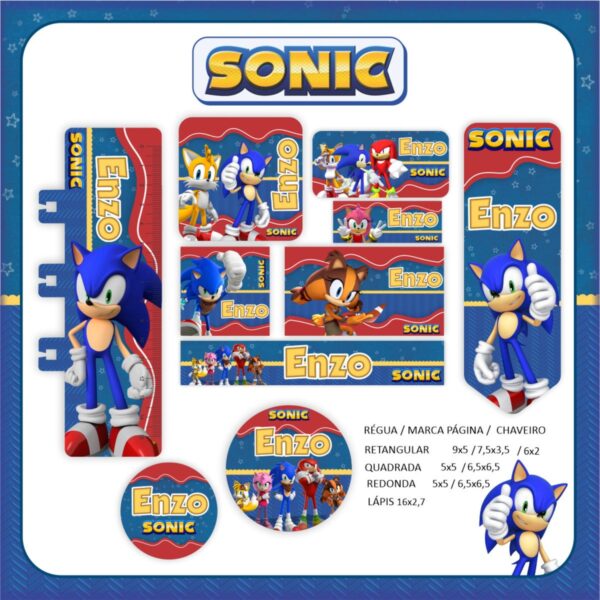 Kit Escolar Sonic - Arquivo Digital