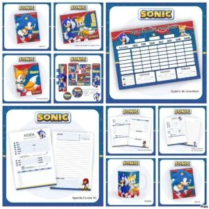 Kit Escolar Sonic - Arquivo Digital 10 Kit Escolar Sonic - Arquivo Digital