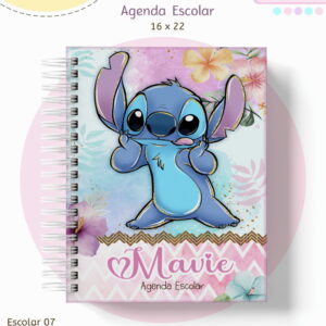 Kit Escolar Stitch Menina com artes para cadernos e canecas 17 kit escolar stitch menina arquivo digital