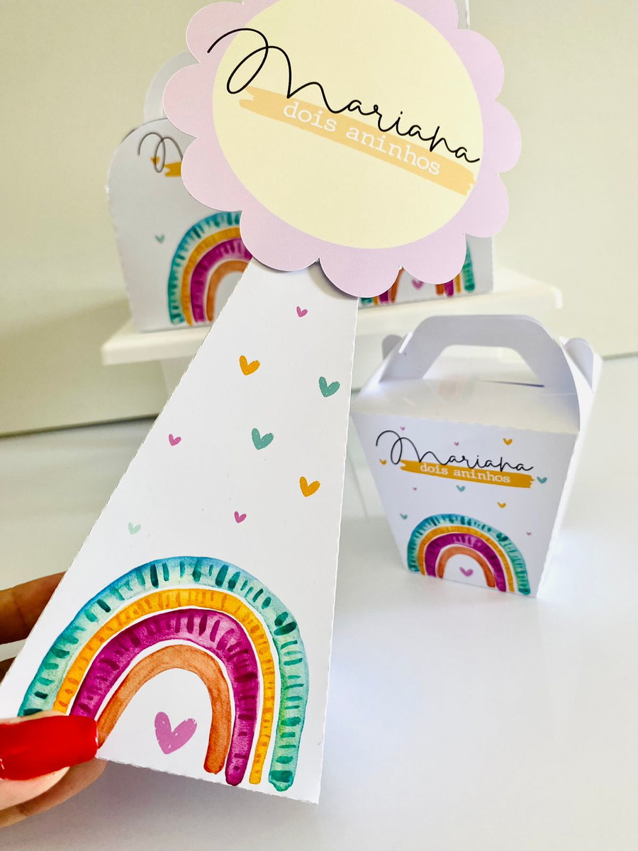 Kit Digital Festa Arco Iris com Studio e PDF para Corte 2 Kit Digital Festa Arco Iris com Studio e PDF para Corte - Imagem 2