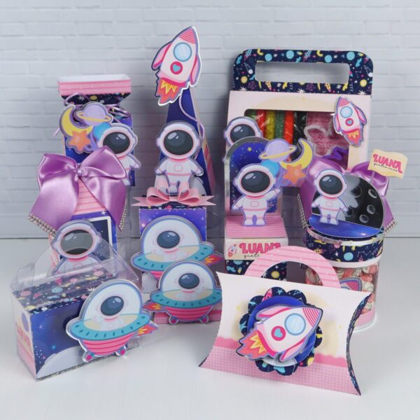 Kit Festa Astronauta Rosa - Arquivo Digital