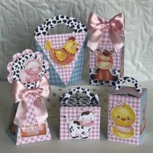 Kit Festa Fazendinha Rosa Aquarela - Arquivo Digital