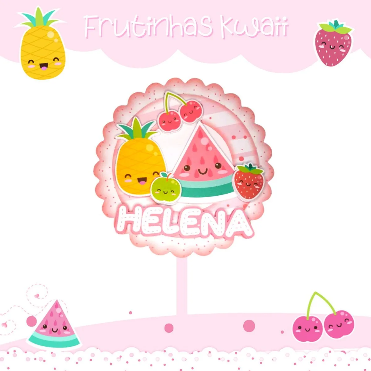Kit Festa Frutas Kwaii - Arquivo Digital 2 Kit Festa Frutas Kwaii - Arquivo Digital