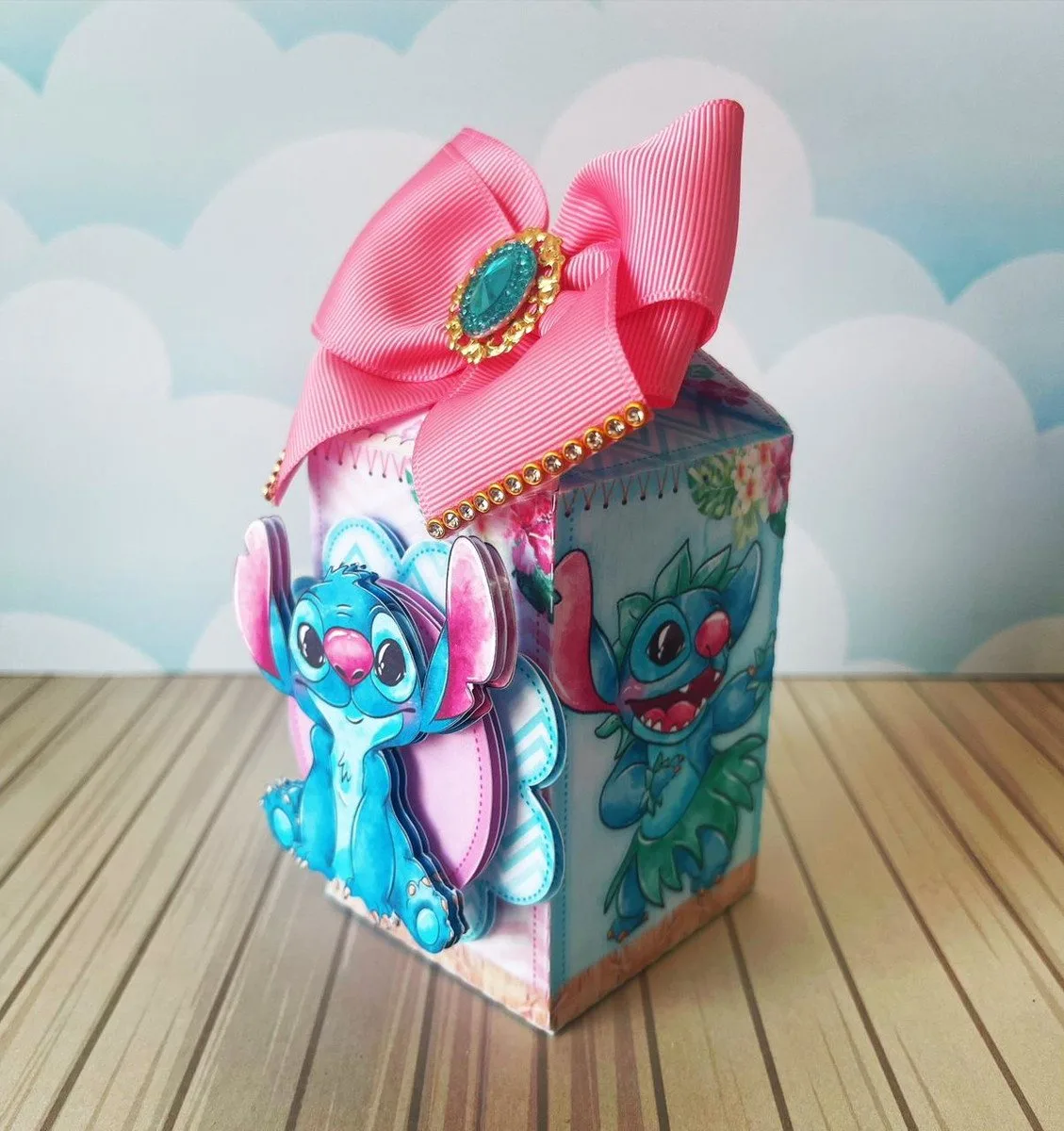 Kit Festa Luxo Stitch Rosa e Azul - Arquivo Digital