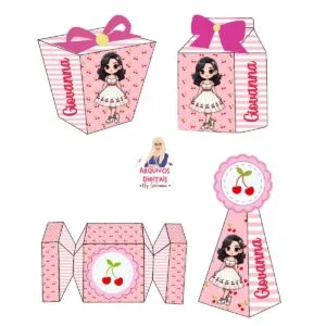 Kit Festa Menina Cerejinha - Studio e pdf 10 Kit Festa Menina Cerejinha - Studio e pdf