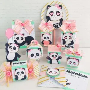 Kit Festa Panda Rosa - Arquivo Digital 10 Kit Festa Panda Rosa - Arquivo Digital