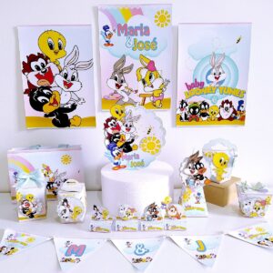kit festa pronta looney tunes baby arquivo digital decoracao festa pronta
