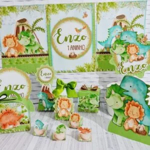 Kit Festa Só um bolinho Dinossauro Cute - Arquivo Digital 15 Kit Festa Só um bolinho Dinossauro Cute - Arquivo Digital