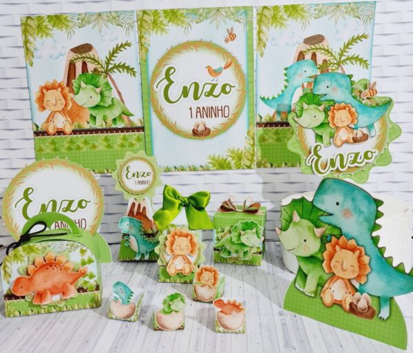 Kit Festa Só um bolinho Dinossauro Cute - Arquivo Digital