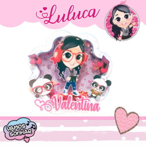 Arte digital de menina gamer com fones, óculos, pandas e glitter rosa.