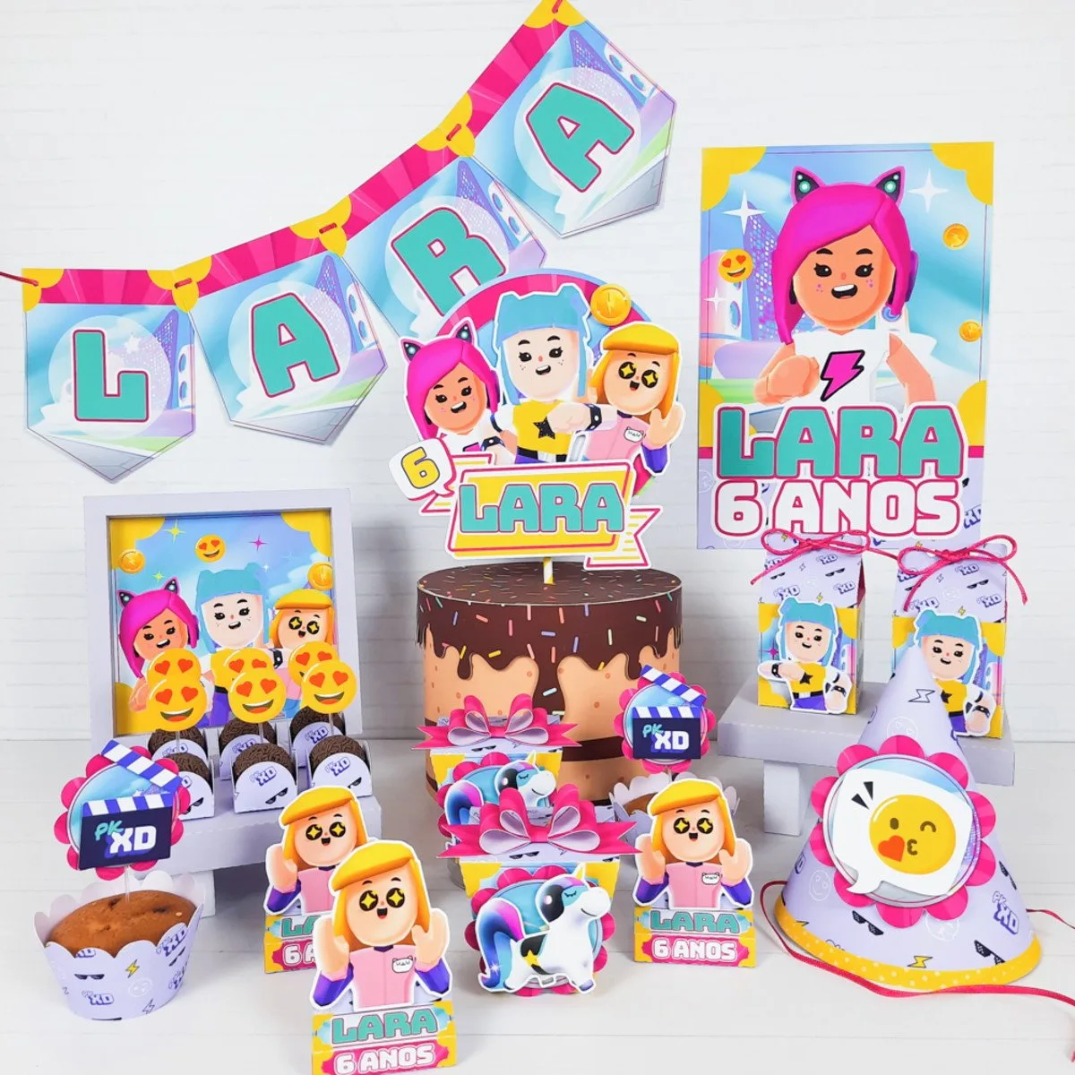 Kit Festa Só um bolinho PKXD Menina - Arquivo Digital 1 Kit Festa Só um bolinho PKXD Menina - Arquivo Digital