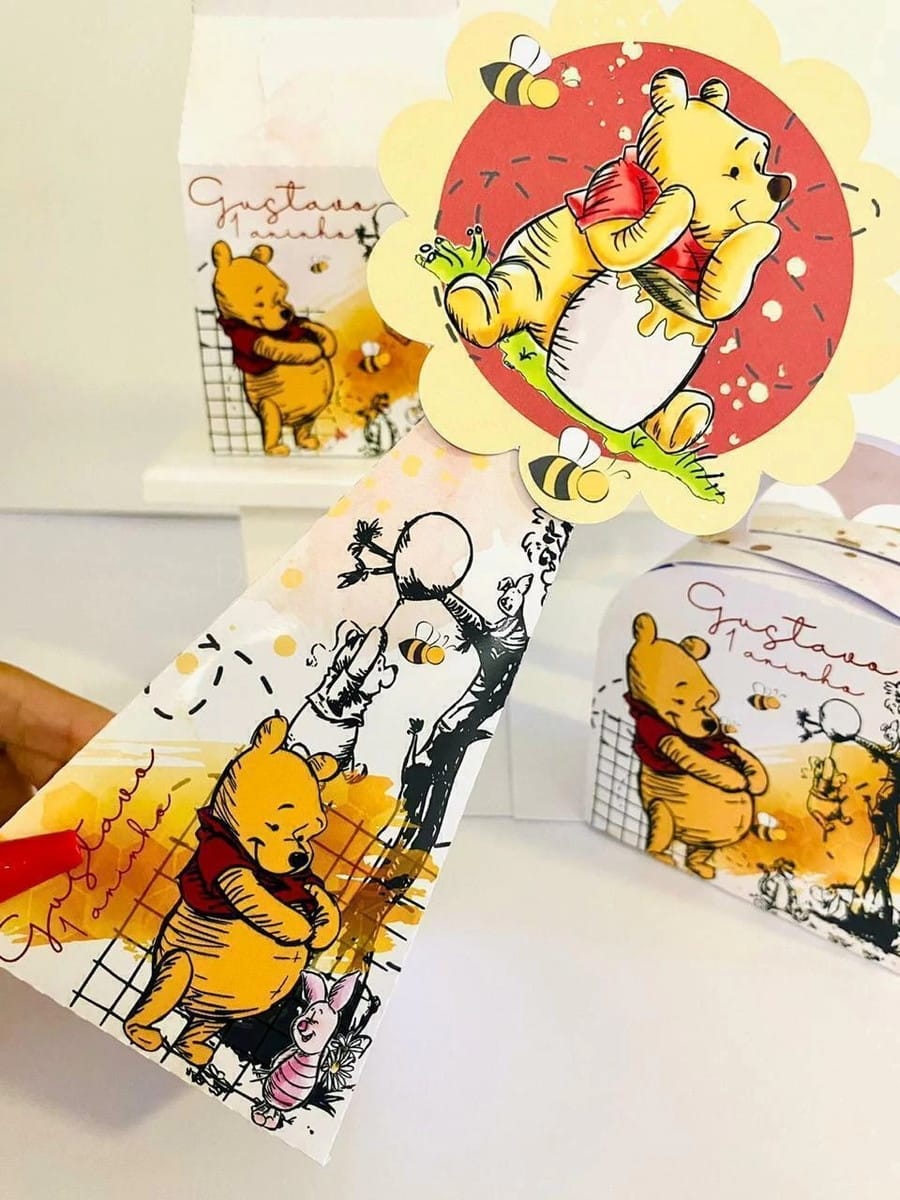 Kit Festa Ursinho Pooh em Studio e PDF para personalizar 2 Kit Festa Ursinho Pooh em Studio e PDF para personalizar - Imagem 2