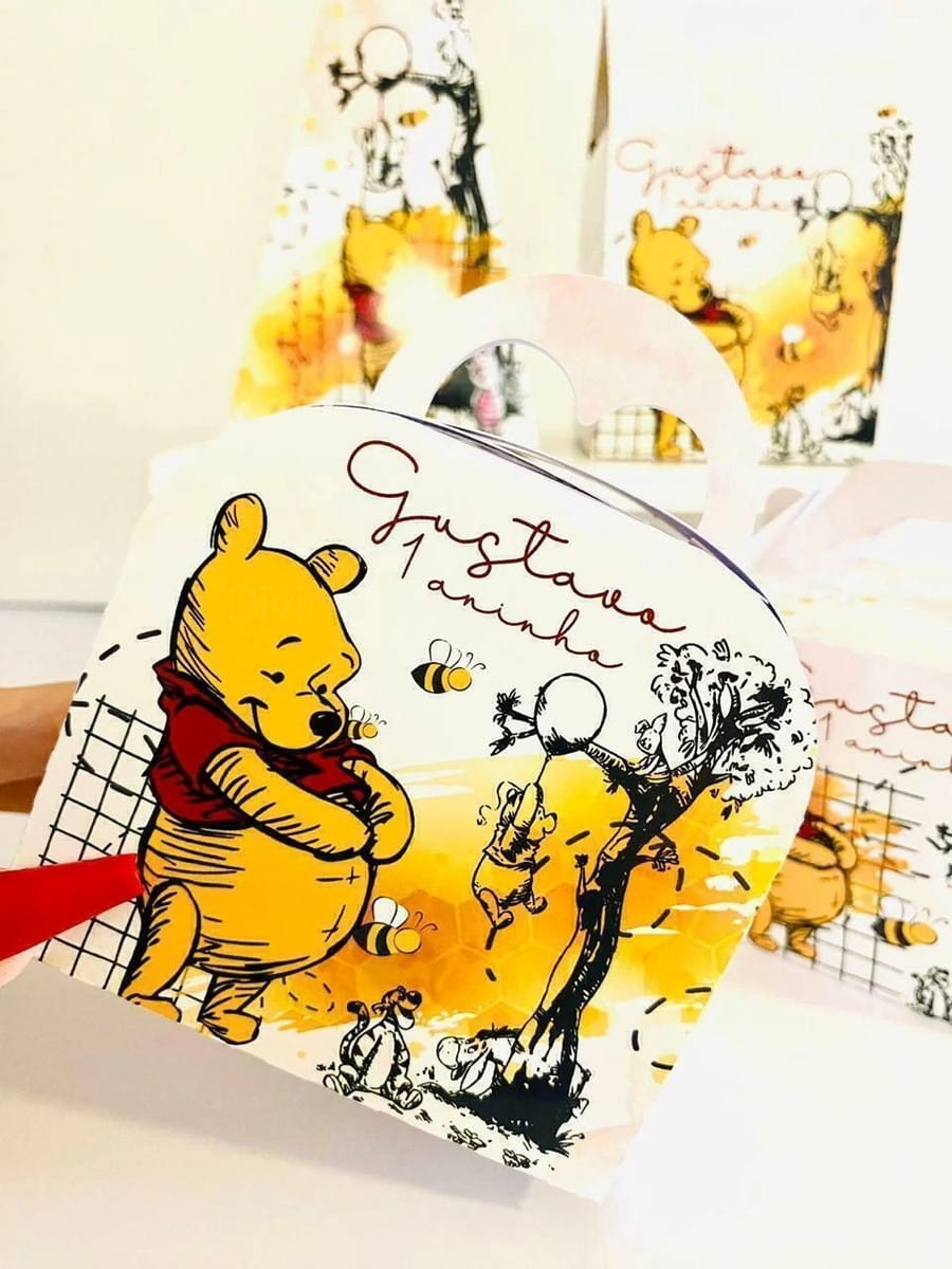 Kit Festa Ursinho Pooh em Studio e PDF para personalizar 1 Kit Festa Ursinho Pooh em Studio e PDF para personalizar