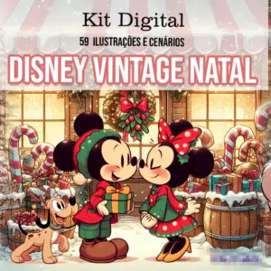 Kit Festivo Disney Vintage PNG para Decoracao e Papelaria Personalizada 4 Kit Festivo Disney Vintage PNG para Decoracao e Papelaria Personalizada