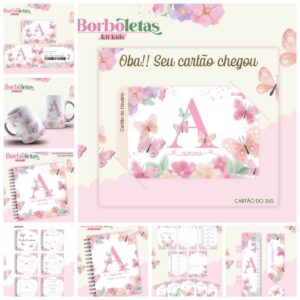 kit kids borboleta menina arquivo digital filho