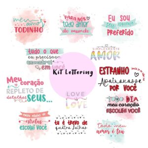 Kit Lettering Dia dos Namorados - Arquivo Digital