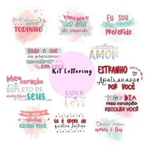 Kit Lettering Dia dos Namorados - Arquivo Digital 22 Kit Lettering Dia dos Namorados - Arquivo Digital