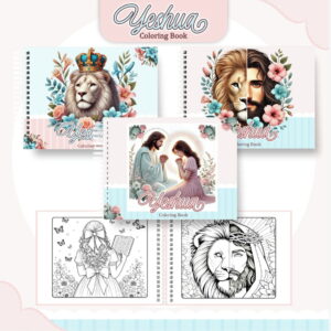 Kit Livro de Colorir Cristão Feminino com 52 Páginas 7 Colorindo Book Yeshua Feminina Arquivo Digital