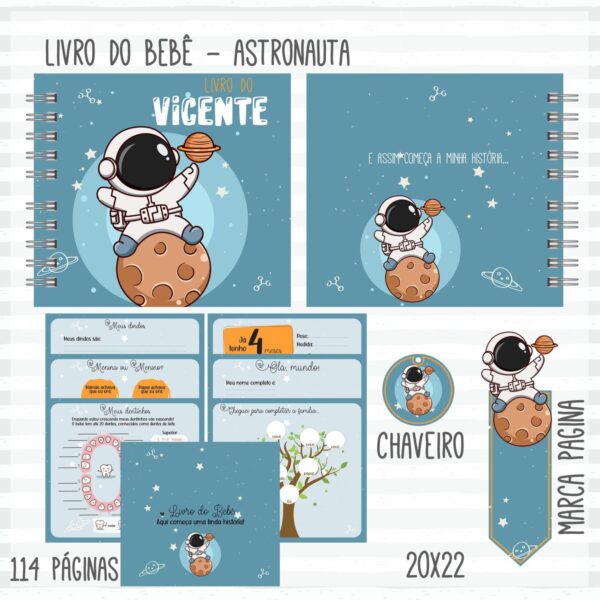 Kit Maternidade Astronauta Menino - Arquivo Digital