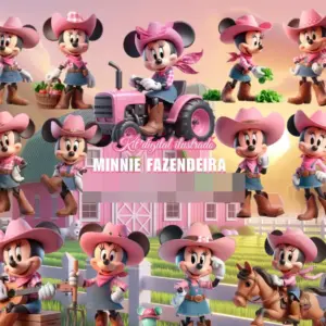 Kit Minnie Fazendinha PNG para Papelaria Personalizada