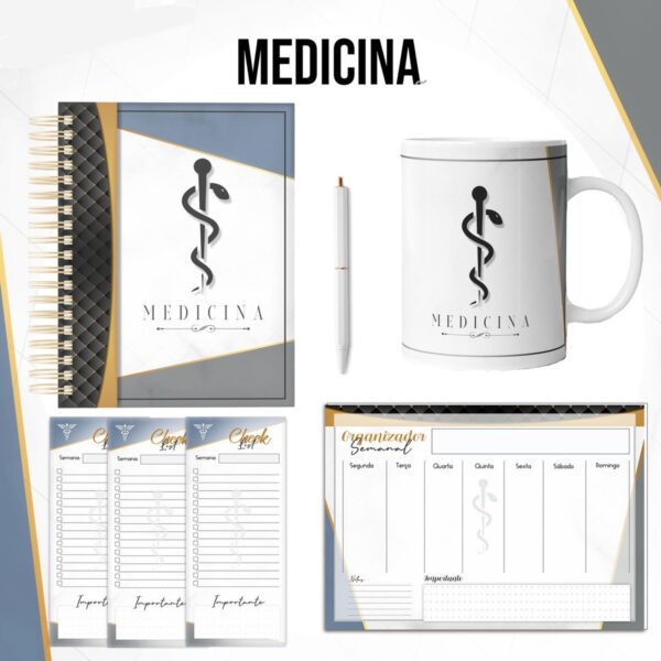 Kit para Encadernação Medicina Masculina - Arquivo Digital