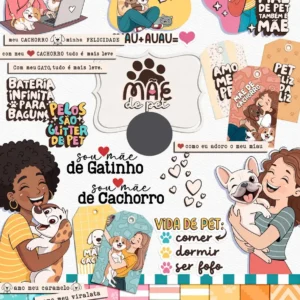 Kit Personalizado Pet para Dia das Mães - Arquivo PNG