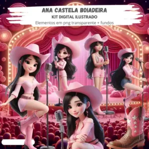 Kit PNG Ana Castela para Papelaria Personalizada