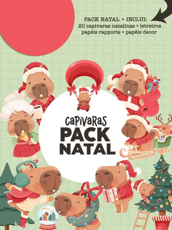 Kit Png Capivara Natalino Para Artesanato E Scrapbooking 2