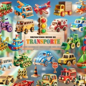Kit Premium de Transportes de Madeira em PNG para DIY