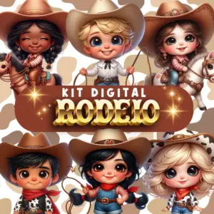 Kit Rodeio Vaquero PNG Festa Cowboy Completa