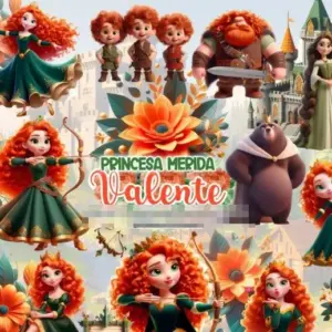 Kit Scrapbooking Merida Valente Com Elementos Png