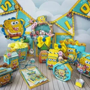 Kit Só um bolinho Bob Esponja - Arquivo Digital 7 Kit Só um bolinho Bob Esponja - Arquivo Digital