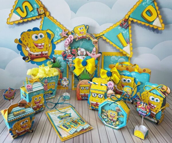 Kit Só um bolinho Bob Esponja - Arquivo Digital