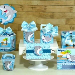 Kit Só um bolinho Tubarão - Arquivo Digital 18 Kit Só um bolinho Tubarão - Arquivo Digital