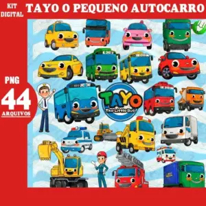 Kit Tayo Carro Digital para Papelaria Personalizada 12 Kit Tayo Carro Digital para Papelaria Personalizada