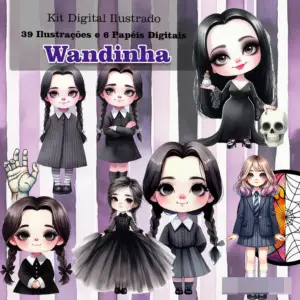 Kit Wandinha Addams para Cartonagem e Encadernacao Criativa