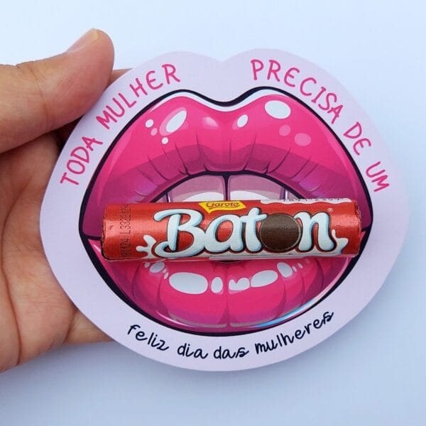 Lembrancinha Boca Baton Chocolate Dia das Mulheres