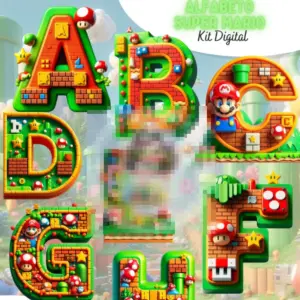 Letras Super Mario 3D em PNG para Craft e Scrapbook 6 Letras Super Mario 3D em PNG para Craft e Scrapbook