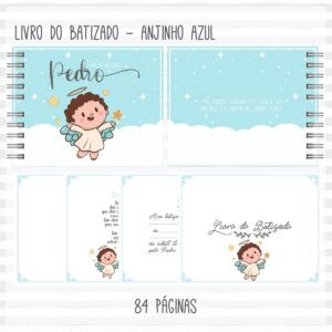 Livro Batizado Anjinho Azul - Arquivo Digital