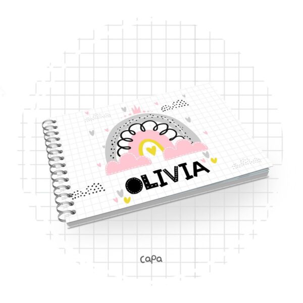 Livro Batizado Arco Íris Menina - Arquivo Digital