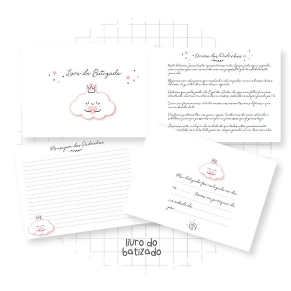 Livro Batizado Nuvem Menina - Arquivo Digital