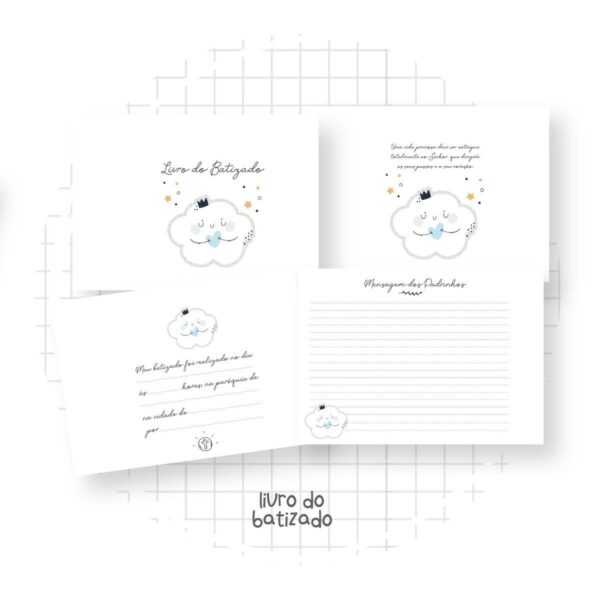 Livro Batizado Nuvem Menino - Arquivo Digital